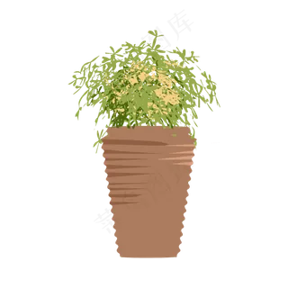 简约扁平卡通花瓶花卉矢量元素