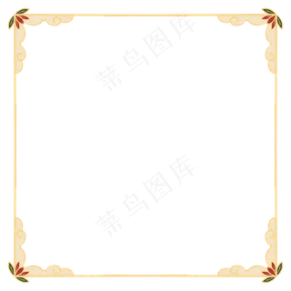 中式祥云花纹边框,免抠元素