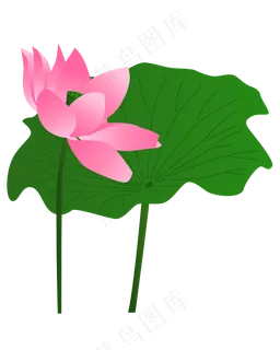 矢量卡通粉色莲花