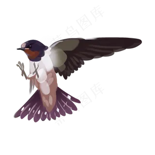 手绘卡通燕子,免抠元素