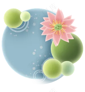 夏日渐变立体荷塘