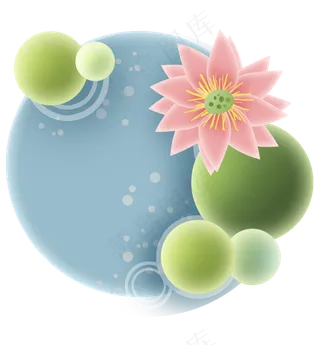 夏日渐变立体荷塘