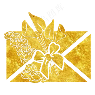 中国风传统烫金鲜花花纹装饰图之