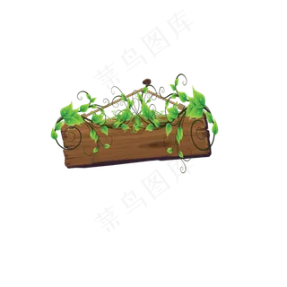 挂着绿色藤蔓的路牌