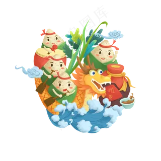 端午传统习俗创意插图