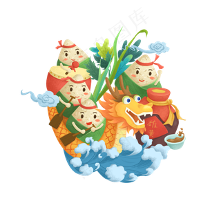 端午传统习俗创意插图
