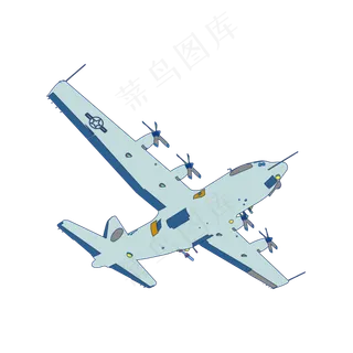 简约扁平卡通建军节空军侦查机飞