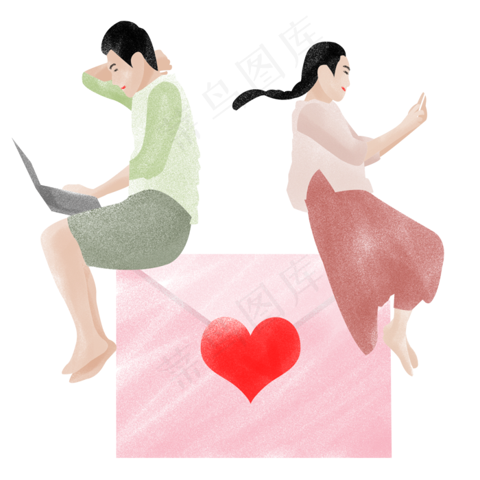 水彩情侣约会免费下载(1500X1500(DPI:300))psd模版下载