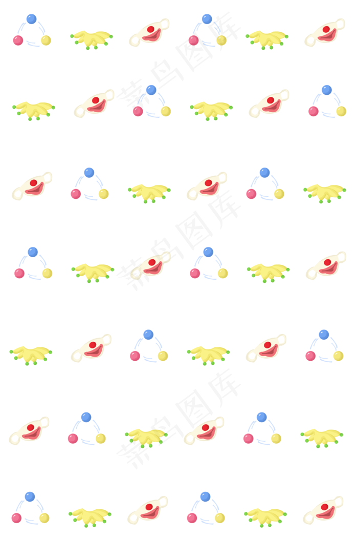 愚人节手绘底纹插画,免抠元素