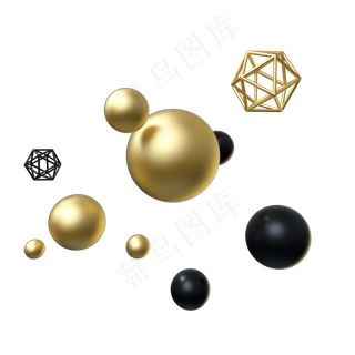 黑金球体电商,免抠元素