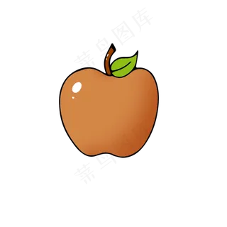 水果类装饰图案半大橙苹果