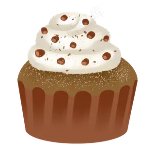 手绘甜品甜点美食之巧克力豆纸杯