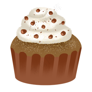 手绘甜品甜点美食之巧克力豆纸杯