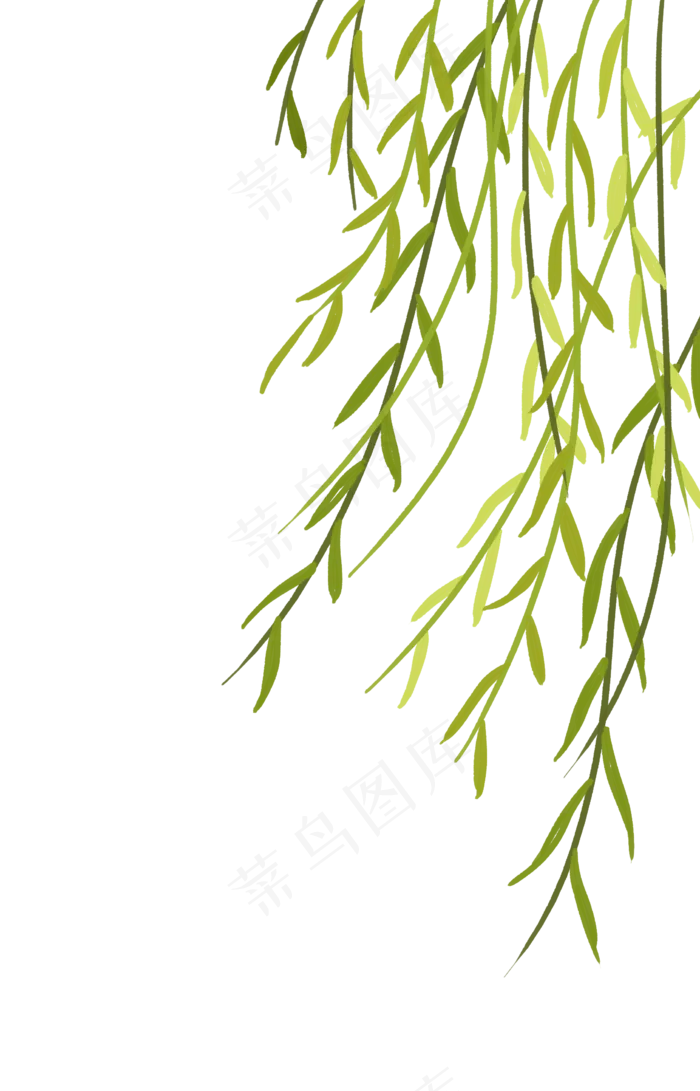清明节春天飘动柳叶(2251X3508(DPI:300))psd模版下载
