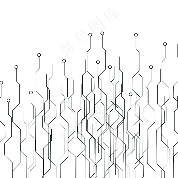 简约黑色抽象对称科技感纹路,免抠元素(2000*2000px)psd模版下载