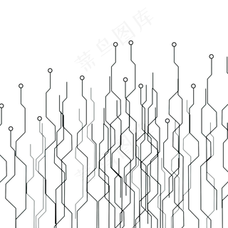 简约黑色抽象对称科技感纹路,免抠元素