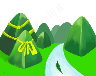 端午节粽子山水创意