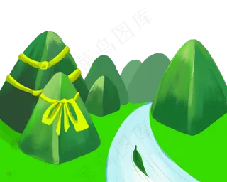 端午节粽子山水创意