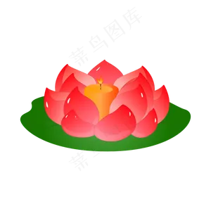 矢量卡通粉色莲花