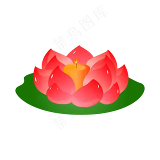 矢量卡通粉色莲花