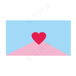 粉色蓝色爱心情人节情书