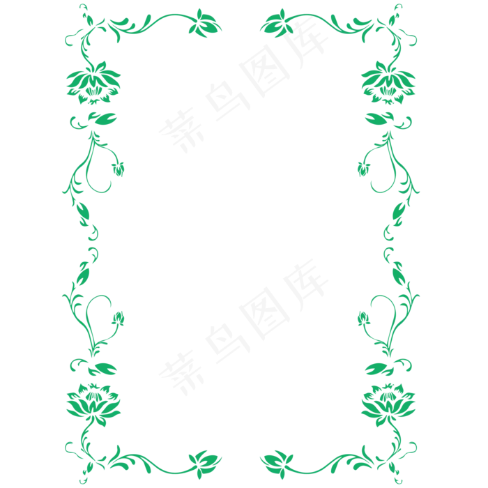 荷花边框莲花荷叶花边(2000X2000(DPI:300))ai矢量模版下载
