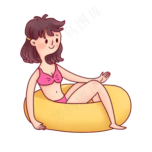 可爱夏季游泳女孩
