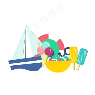 暑假夏天大海相关免扣素材