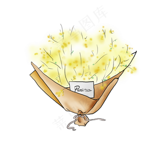 手绘黄色清新满天星,免抠元素