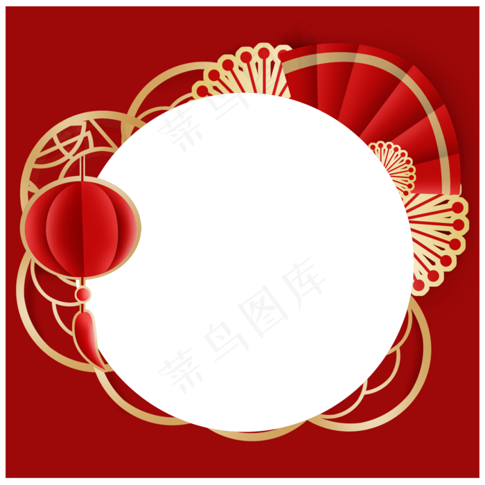 春节红色头像框,免抠元素(2000X2000(DPI:299))psd模版下载