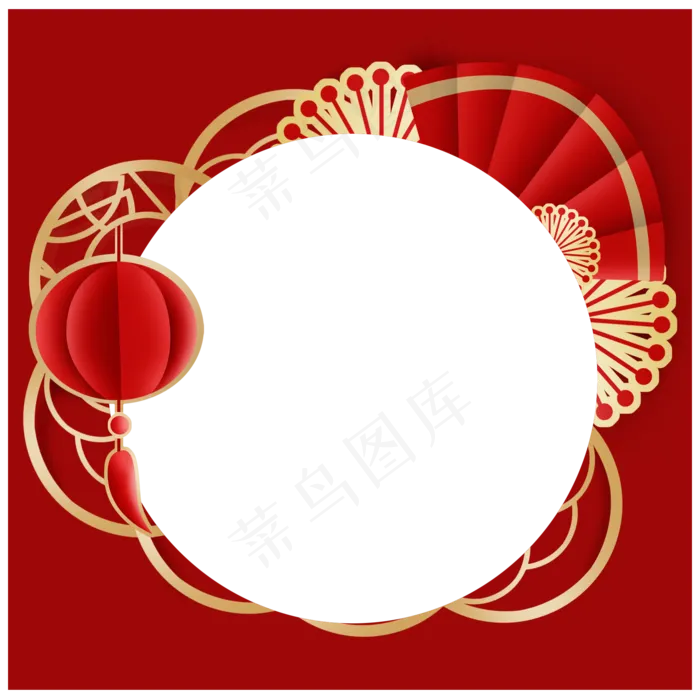 春节红色头像框,免抠元素(2000X2000(DPI:299))psd模版下载