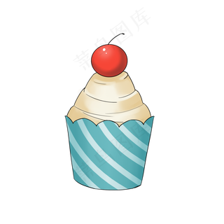 儿童节蓝色卡通小蛋糕