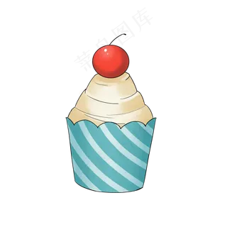 儿童节蓝色卡通小蛋糕