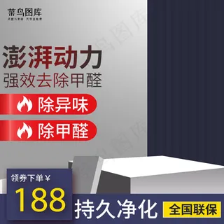 电商商务风家用电器空气净化器主图模版