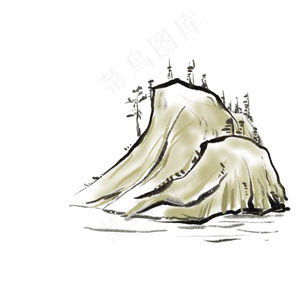 传统水墨写意山水绘画