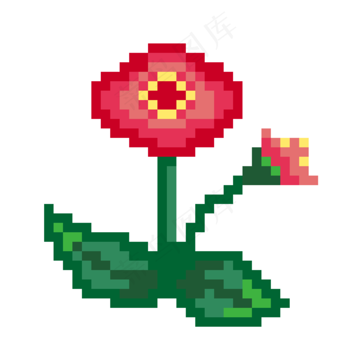 像素画鲜花(2229X2262(DPI:300))psd模版下载