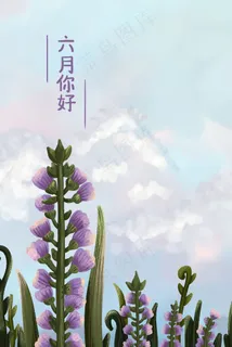 六月你好留白花朵 六月你好留白花朵