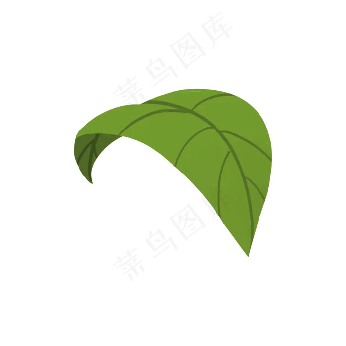 手绘扁平绿色叶子(2000X2000(DPI:300))psd模版下载