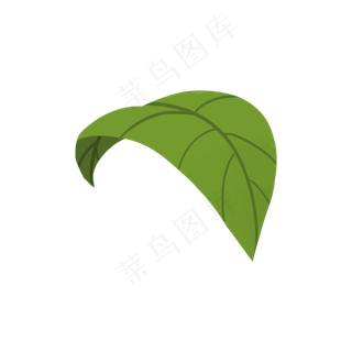 手绘扁平绿色叶子