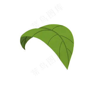 手绘扁平绿色叶子