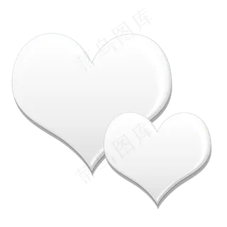银色爱心情人节png素材