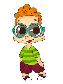 可爱戴眼镜卡通人物