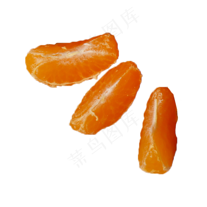三片新鲜美味的橘子