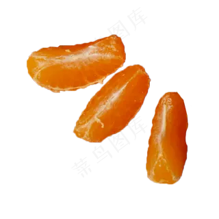 三片新鲜美味的橘子