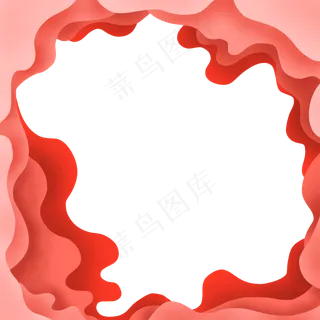 情人节红色剪纸边框,免抠元素