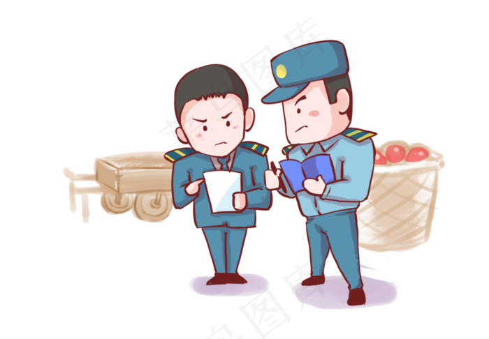 手绘警察打假主题海报