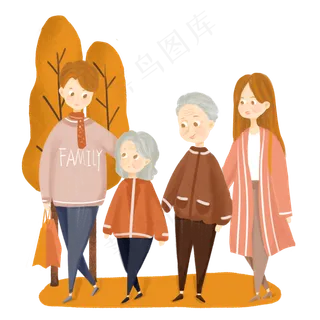 感恩节陪伴父母感恩免抠图