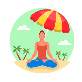 大暑小暑海边普拉提