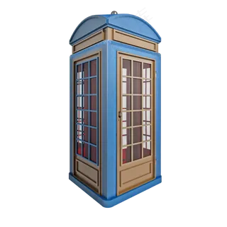 仿真复古电话亭png图,免抠元素