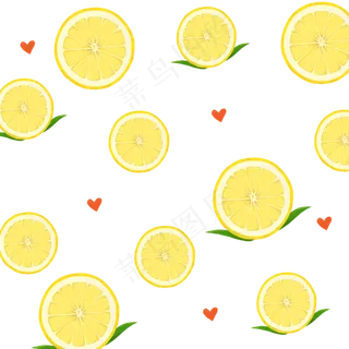 夏季水果柠檬平铺
